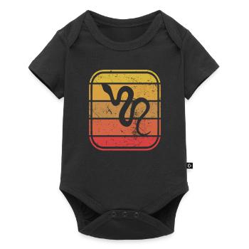 Snake Retro Reptile Python Gift idea - Baby Premium Kurzarmbody - Schwarz - Vorne