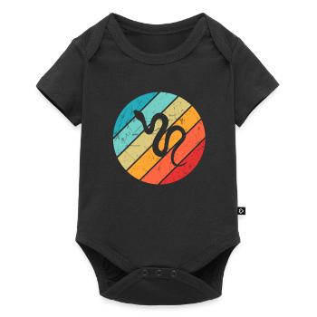 Snake Retro Reptile Python Gift idea - Baby Premium short-sleeve bodysuit - black - Front