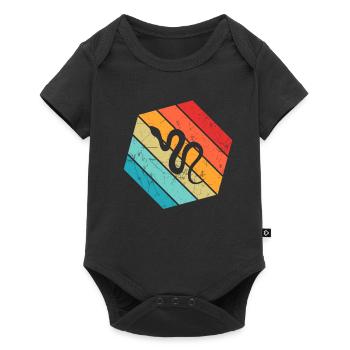 Snake Retro Reptile Python Gift idea - Baby Premium short-sleeve bodysuit - black - Front