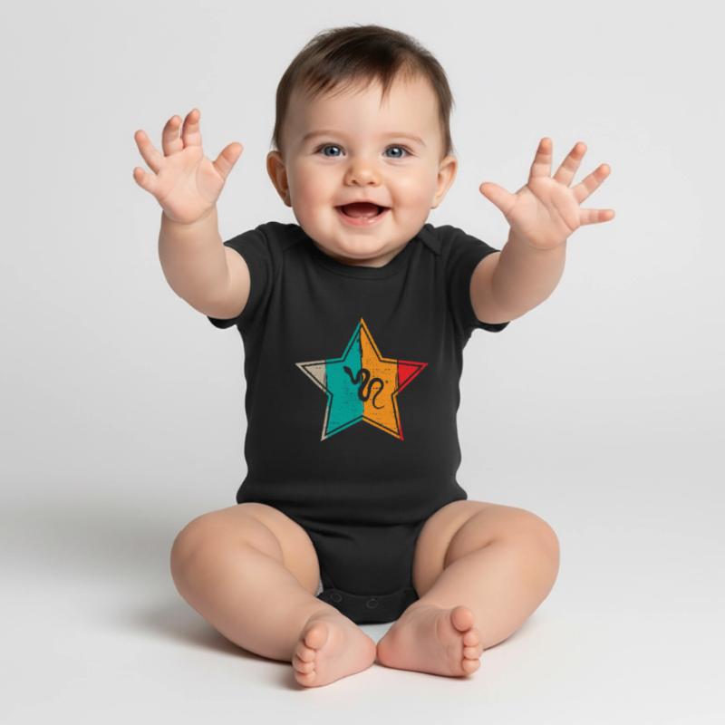 Snake Retro Reptile Python Gift idea Baby Premium short-sleeve bodysuit