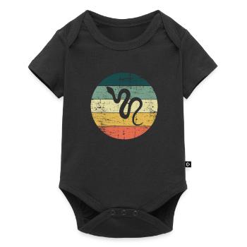 Snake Retro Reptile Python Gift idea - Baby Premium short-sleeve bodysuit - black - Front