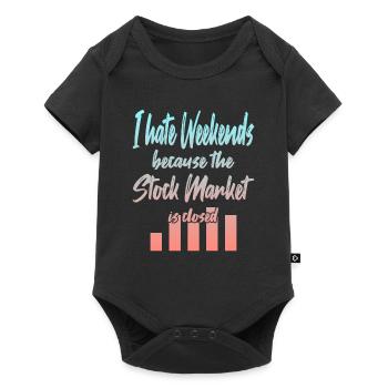 Stock Market is Closed - Baby Premium short-sleeve bodysuit - black - Front