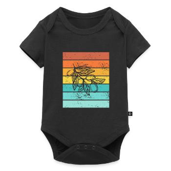 Olive food oil Retro Vegetarian Gift idea - Baby Premium short-sleeve bodysuit - black - Front