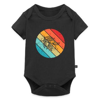 Huile d’olive Retro Vegetarian Idée cadeau - Body à manches courtes Premium Bébé - noir - Devant