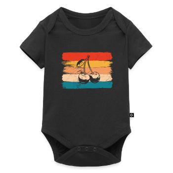 Cherry Fruit Lover Retro Healthy Gift idea - Baby Premium Kurzarmbody - Schwarz - Vorne