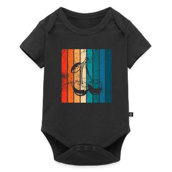 Cherry Fruit Lover Retro Healthy Gift idea - Baby Premium short-sleeve bodysuit - black - Front