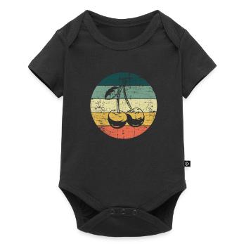 Cherry Fruit Lover Retro Healthy Gift idea - Baby Premium short-sleeve bodysuit - black - Front