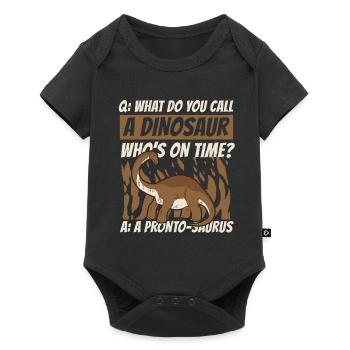 Dinosaure Dinosaure adulte - Body à manches courtes Premium Bébé - noir - Devant