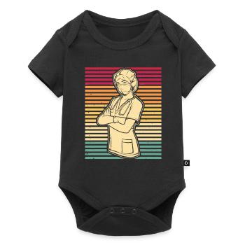 Krankenschwester - Baby Premium Kurzarmbody - Schwarz - Vorne
