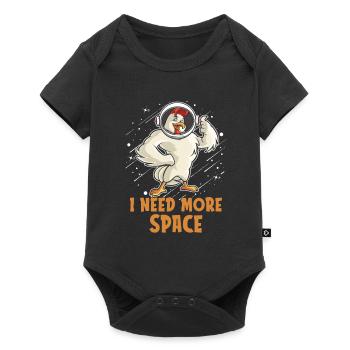 Chicken Hen Astronaute J’ai besoin de plus d’espace - Body à manches courtes Premium Bébé - noir - Devant