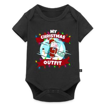 Ma tenue de Noël Père Noël Licorne - Body à manches courtes Premium Bébé - noir - Devant