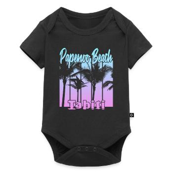 Papenoo Beach Tahiti - Baby Premium short-sleeve bodysuit - black - Front