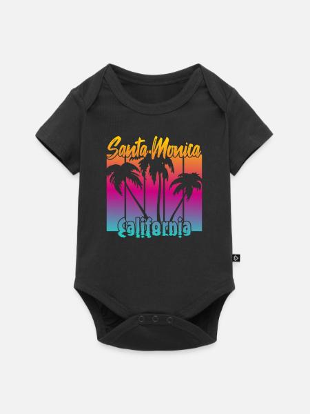 Santa Monica California - Baby Premium Kurzarmbody - Schwarz