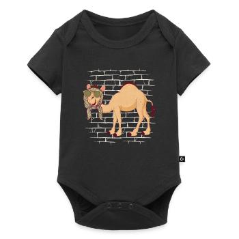 Camel Sunglasses Scarf - Baby Premium short-sleeve bodysuit - black - Front