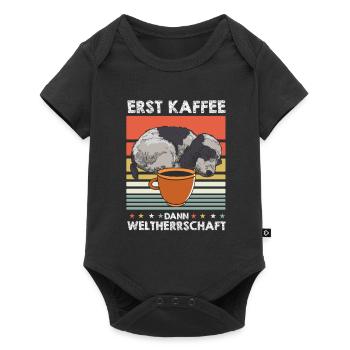 Cocker Spaniel Kaffee - Baby Premium Kurzarmbody - Schwarz - Vorne