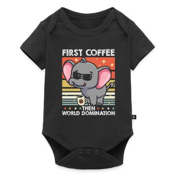 Elephant Sunglasses Café - Body à manches courtes Premium Bébé - noir - Devant