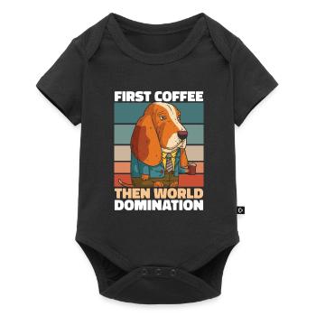 Café pour chien Bassett - Body à manches courtes Premium Bébé - noir - Devant