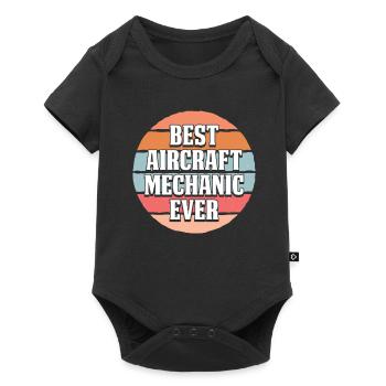 Flugzeug Mechaniker - Baby Premium Kurzarmbody - Schwarz - Vorne