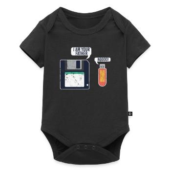 USB Stick und Diskette Programmierer - Baby Premium Kurzarmbody - Schwarz - Vorne