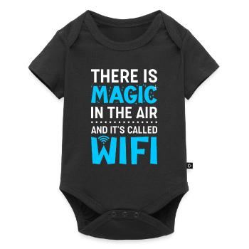 Wifi Magic in the Air pour les programmeurs - Body à manches courtes Premium Bébé - noir - Devant