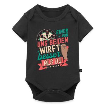 Einer von uns beiden wirft besser als du Dart - Baby Premium Kurzarmbody - Schwarz - Vorne