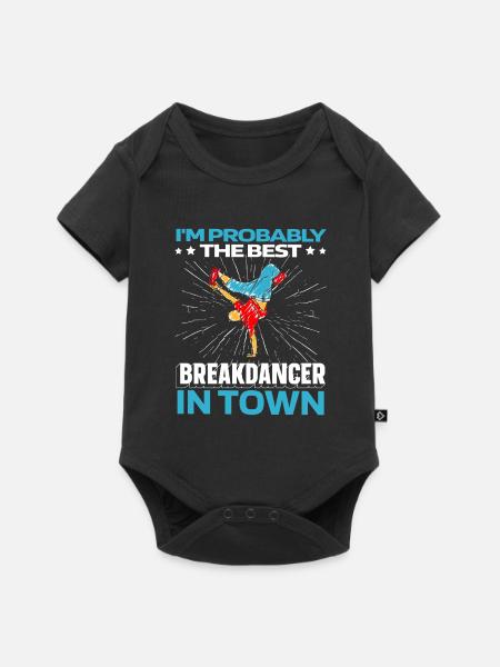 Breakdance Breakdancer Breakdancing Lustig - Premium kortærmet baby-body  - sort