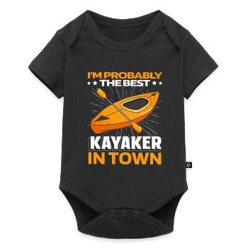 Kayakiste drôle - Body à manches courtes Premium Bébé - noir - Devant
