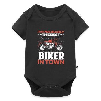 Moto Motard Moto Drôle - Body à manches courtes Premium Bébé - noir - Devant