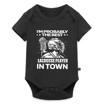 Lacrosse Witzig - Baby Premium Kurzarmbody - Schwarz - Vorne