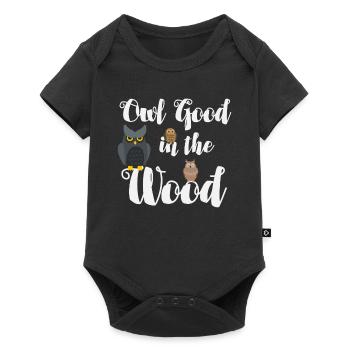 Eule gut im Wald - Baby Premium Kurzarmbody - Schwarz - Vorne