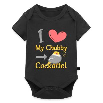 J’aime mon cockatiel potelé - Body à manches courtes Premium Bébé - noir - Devant