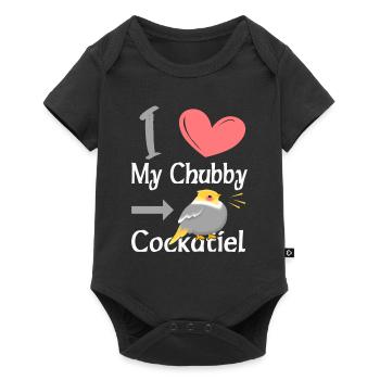 J’aime mon cockatiel potelé - Body à manches courtes Premium Bébé - noir - Devant