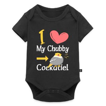 J’aime mon cockatiel potelé - Body à manches courtes Premium Bébé - noir - Devant
