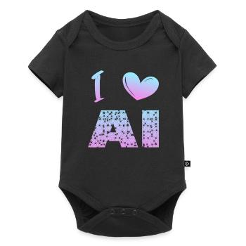I love ai - Baby Premium short-sleeve bodysuit - black - Front