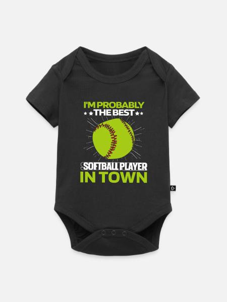 Softball - Baby Premium Kurzarmbody - Schwarz