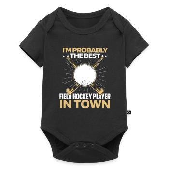 Feldhockey Witzig - Baby Premium Kurzarmbody - Schwarz - Vorne