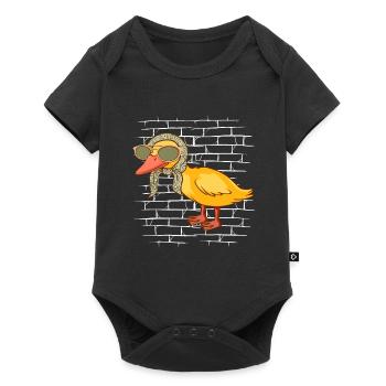 Écharpe de lunettes de soleil de canard - Body à manches courtes Premium Bébé - noir - Devant
