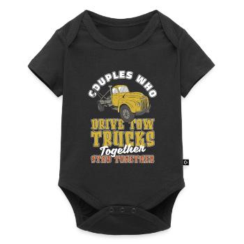 Abschleppdienst Abschlepper Paar - Baby Premium Kurzarmbody - Schwarz - Vorne