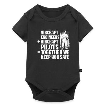 Airplane mechanic funny - Baby Premium short-sleeve bodysuit - black - Front