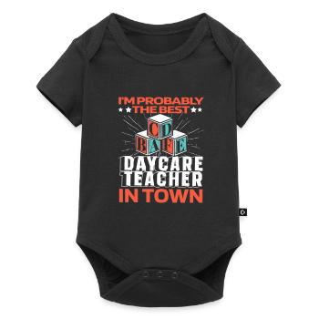 Enseignante maternelle Assistante maternelle Lustig - Body à manches courtes Premium Bébé - noir - Devant