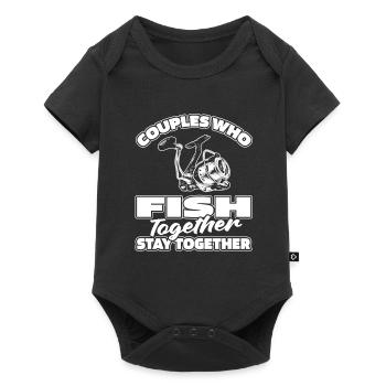 Couple de pêcheurs à la ligne - Body à manches courtes Premium Bébé - noir - Devant