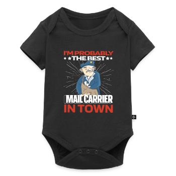 Postbote Briefträger Lustig - Baby Premium Kurzarmbody - Schwarz - Vorne