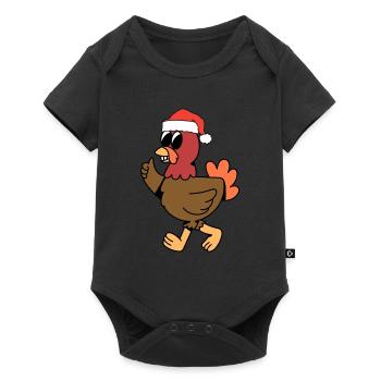 Poulet de Noël - Body à manches courtes Premium Bébé - noir - Devant
