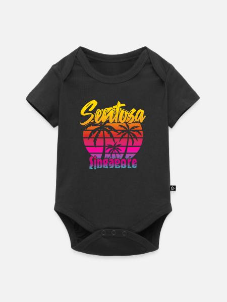 Sentosa Singapore - Baby Premium Kurzarmbody - Schwarz
