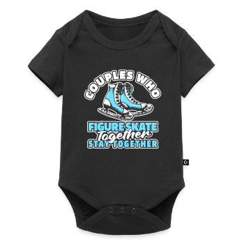 Figure skating Figure skater couple - Baby Premium short-sleeve bodysuit - black - Front