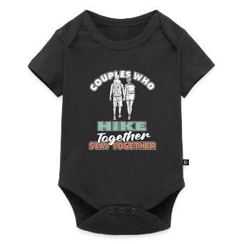 Couple de randonneurs - Body à manches courtes Premium Bébé - noir - Devant