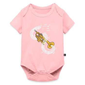 Trompete - Baby Premium Kurzarmbody - Rosa - Vorne