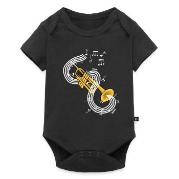 Trompete - Baby Premium Kurzarmbody - Schwarz - Vorne