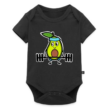 Avocado Gewichtheben - Baby Premium Kurzarmbody - Schwarz - Vorne