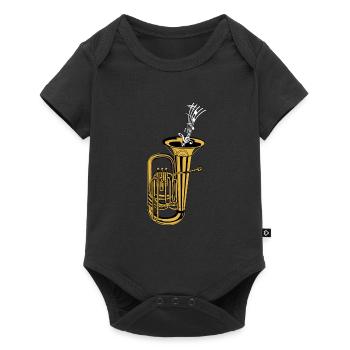 Fanfare Train Tuba Music Sheet Music - Baby Premium short-sleeve bodysuit - black - Front